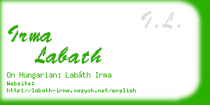 irma labath business card