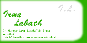 irma labath business card